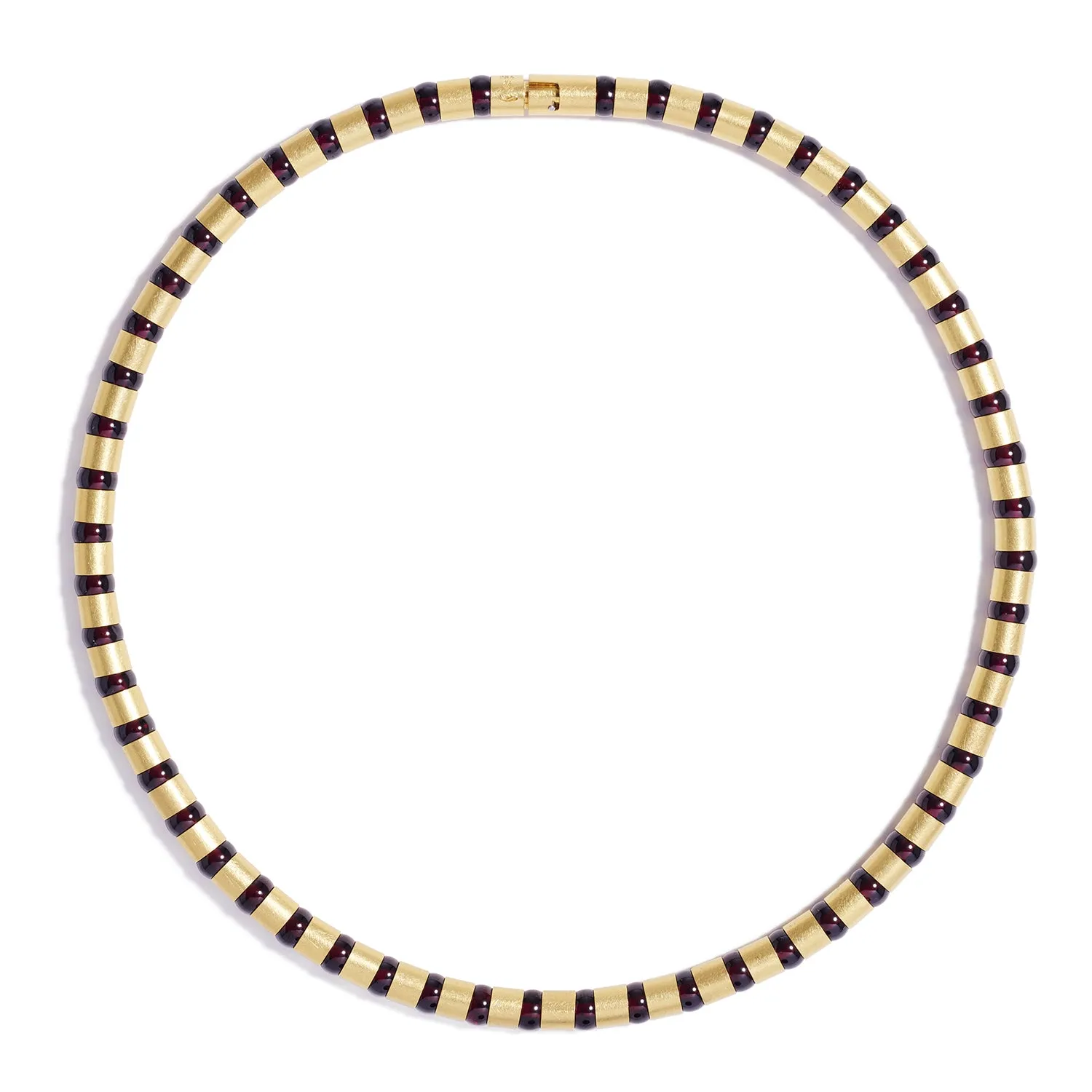 Yellow Gold Collier~8mm Garnet